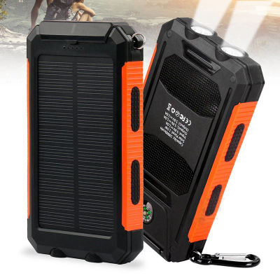 Banco de energía Solar de 200000mAh, Panel Solar portátil impermeable, cargador de batería externo con luz LED para Camping