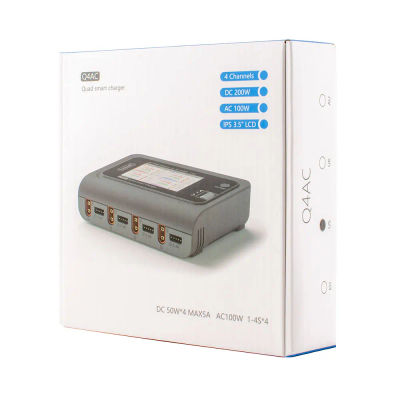 Cargador Inteligente ToolkitRC Q4AC para Modelos RC, Adaptadores XT60, 4x50w 5A AC 100W, 4 Puertos DC, Cargador de Batería de Litio con Función de Balanceo