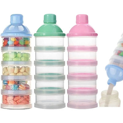 Caja de leche en polvo portátil con rejilla 4/5, contenedor para aperitivos para bebés, caja de almacenamiento de alimentos, dispensador de fórmula, botellas de leche en polvo