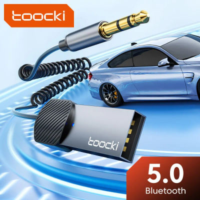 Toocki-adaptador AUX Bluetooth para coche, Cable Dongle para tableta, receptor Bluetooth, 5 USB a Jack de 3,5mm, altavoz, receptor de Audio y música