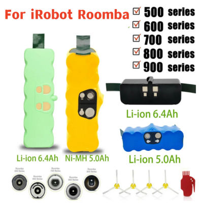 Batería para Roomba 500 14,4 V 5.0Ah 6.4Ah batería recargable para iRobot Roomba aspiradora 500 600 700 800 900 595 620 650 780 890 batería