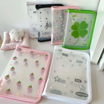 Bolsa con cremallera de sarga A5/A6 PP, bonita carpeta de almacenamiento de papelería, bolsa para documentos, carpeta de archivos con cremallera, suministros escolares y de oficina