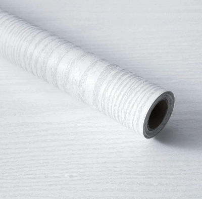 Película adhesiva de grano de madera blanca, envoltura de vinilo autoadhesiva para muebles, gabinetes de cocina y encimeras, pelar y pegar en el hogar DIY