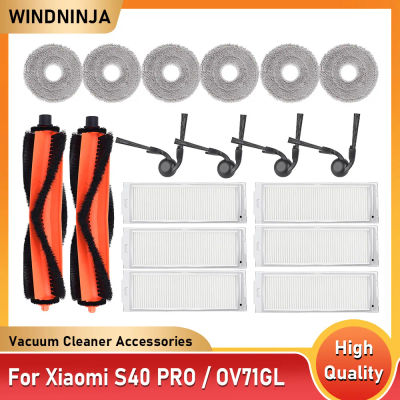 Paquete Completo de Repuestos para Xiaomi S40 PRO / OV71GL Robot Aspiradora, Paño de Limpieza, Rodillo Principal, Cepillos Laterales, Bolsa para Polvo, Filtro Lavable