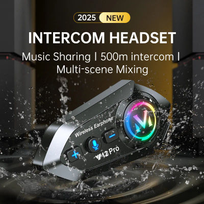 Y12 Pro casco de motocicleta intercomunicador auriculares Bluetooth 5,4 llamada manos libres 500M para 2 conductores Intercomunicador Moto Interphone música