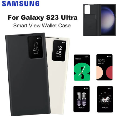 Original Samsung Galaxy S23 Ultra Smart View Wallet Flip Phone Case Funda inteligente SM-S918B