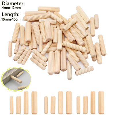 Juego de 100-300 Piezas de Clavijas de Madera para Gabinetes y Cajones, Clavijas Redondas con Ranura para Manualidades en Madera, Accesorios para Muebles