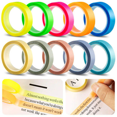 5 rollos/10 rollos de cinta adhesiva de lectura resaltador Morandi, cinta de índice resaltador fluorescente, notas de índice de carpetas de archivos