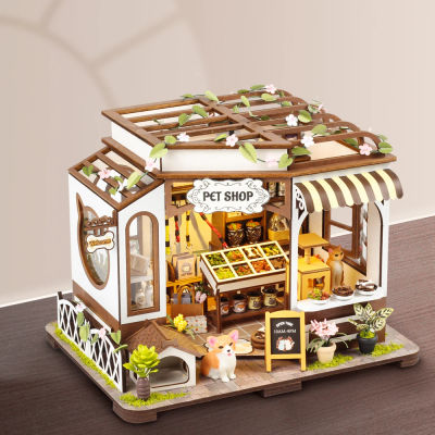 Kits de construcción en miniatura para casa de muñecas, modelo de casa pequeña, con muebles, caja LED, muebles, casa de muñecas, juguetes, regalos de cumpleaños
