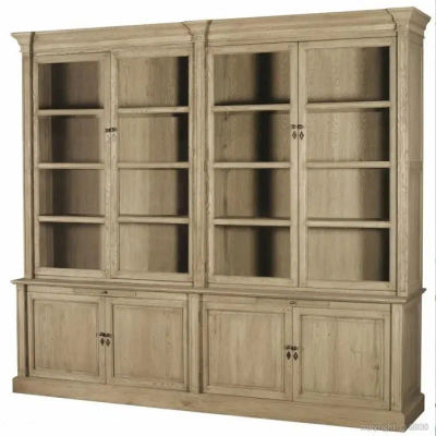 Muebles de Madera Maciza Antiguos Europeos Personalizados para Sala de Estar con Vitrina