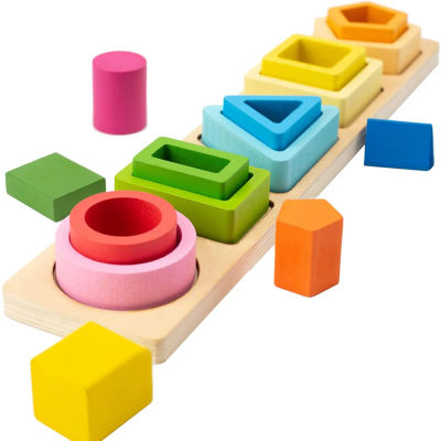 Juguetes de madera Montessori para niños, clasificación de madera, juguetes apilables para bebés pequeños, clasificador de colores de formas educativas, regalos para niños en edad preescolar