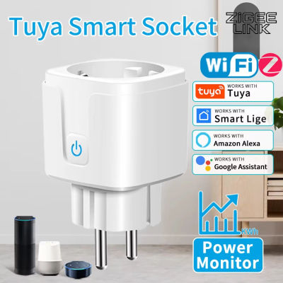 UE Tuya WiFi inteligente Zigbee3.0 enchufe 16A/20A Monitor de energía enchufe Control de voz temporizador interruptor para cocina sala de estar Alexa Google
