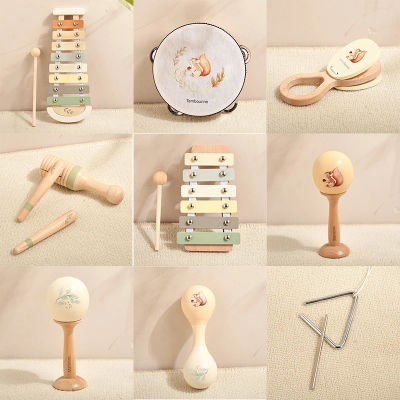 Instrumentos musicales Montessori para bebés de 0 a 12 meses, juguetes, tambor, xilófono, instrumentos educativos de madera para edades tempranas, juguetes para bebés