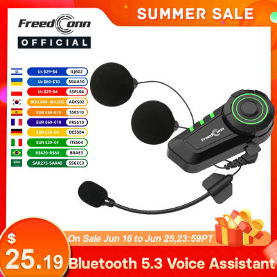Auriculares Inalámbricos para Casco de Motocicleta FreedConn, Auriculares Bluetooth Impermeables para Motocicletas, Comunicador para Cascos de Motocicleta
