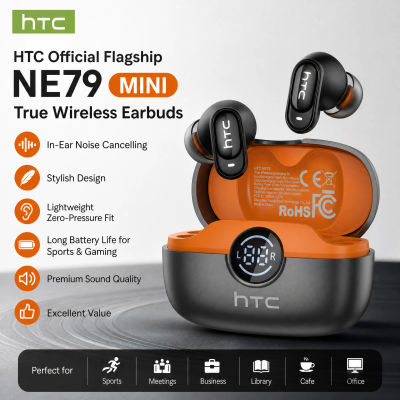 Audífonos HTC NE79 TWS Bluetooth 6.0 con Traducción IA en 135 Idiomas, Cancelación de Ruido ENC, Auriculares Estéreo HiFi con Pantalla LED