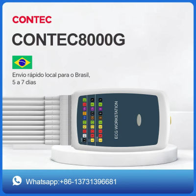 Contec 8000G Sistema de estación de trabajo multifunción para PC ECG/EKG Monitor de presión arterial de descanso de 12 cables