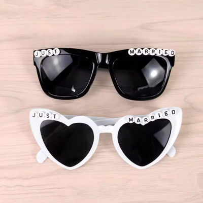 Gafas de sol en forma de corazón para casarse, equipo de novio y novia, gafas de novia, decoración de despedida de soltera, gafas de regalo para dama de honor