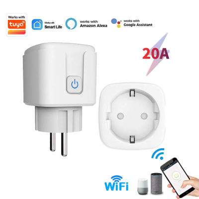 Enchufe Inteligente WiFi Tuya 16A/20A EU con Monitor de Energía, Temporizador, Compatible con Smart Life, Alexa y Google Home