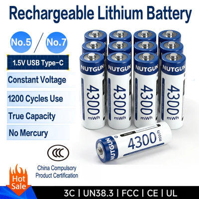 Batería Recargable AA de 4300mWh, Batería AAA de 1300mWh 1.5V para Control Remoto, Consola de Juegos, Timbre, Monitor de Presión Arterial, Baterías de Alta Capacidad