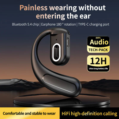Auriculares inalámbricos abiertos Z70 Bluetooth 5,4 deportes negocios música gancho para la oreja 180 ° Auriculares izquierdo y derecho con ajuste de rotación