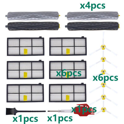 Rodillo de filtro para aspiradora rueda de cepillo lateral Compatible con IRobot Roomba 800 860