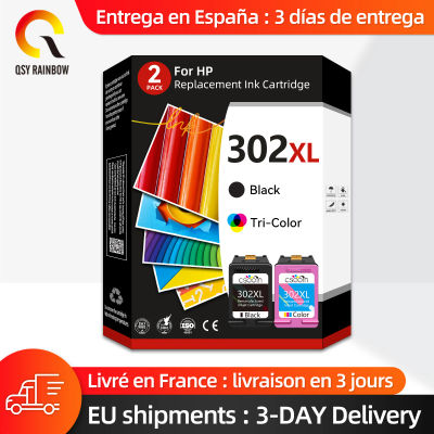 QSYRAINBOW-cartucho de tinta 302XL remanufacturado para HP 302 HP302 Deskjet 1110 3830 3831