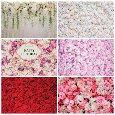 Fondo fotográfico de pared con flores rosas telón de fondo para fotografía de bodas bodas y bodas