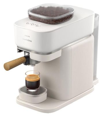 PHILIPS Baristina BAR302/20 – vipumainen espressokone jauhimella, valkoinen (puinen portafilter)