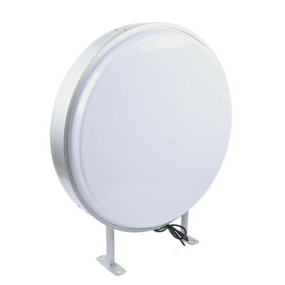Utomhus reklamskylt - LED ljuslåda - Väggmonterad - Rund 60 cm - IP65 Vattentät - 15 W - 110/220 V - Vitt ljus 10000K - Vit