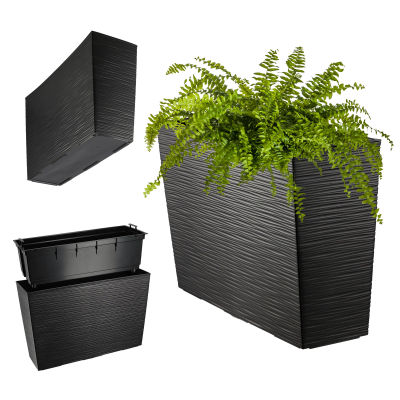 Altankasse - Rektangulær plantekasse - Med indsats - 19 x 56 cm - Blå