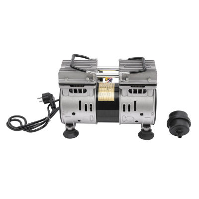 Oliefri vakuumpumpe kompressor - 220V industrivakuumpumpe - 550 W, 120 L/min, -93 kPa, G1/4 gevind, EU-stik - Sølv