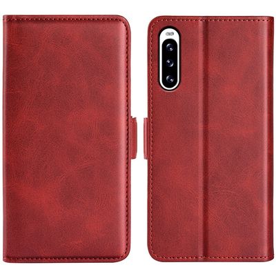 SKALO Sony Xperia 10 V Premium Wallet Flip Cover - Rød