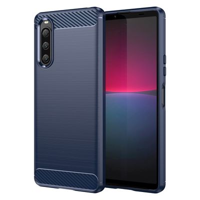SKALO Sony Xperia 10 V Armor Carbon Stødsikker TPU-cover