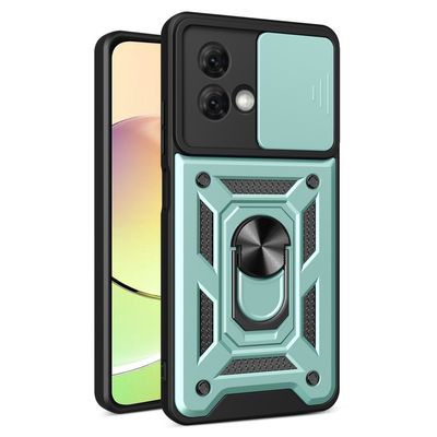 SKALO Motorola Moto G84 5G Armor Hybrid Magnet Ring Camera Slider - Turkis