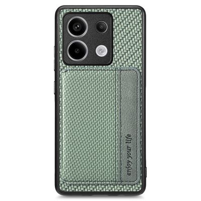 SKALO Xiaomi Redmi Note 13 Pro 5G Carbon Fiber Cover med kortholder - Grøn