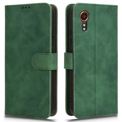 SKALO Samsung Xcover 7 Matt PU-læderpungetui - Grøn