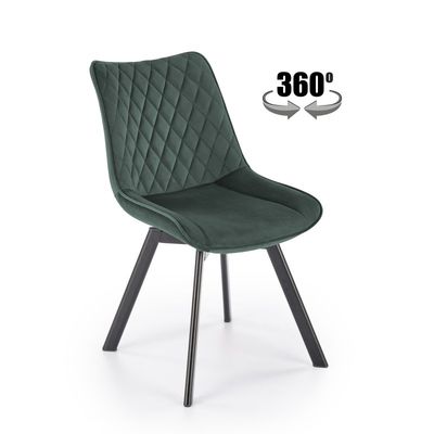 K520 Spisebordsstol - Sort / Mørkegrøn