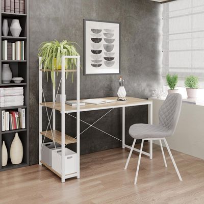 NARVIK B1 skrivebord Hvid / Sonoma eg.