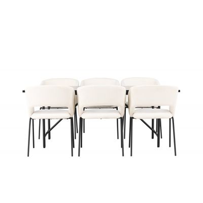 Spisebordssæt Astrid med Day Spisebordsstole - Sort og Off White