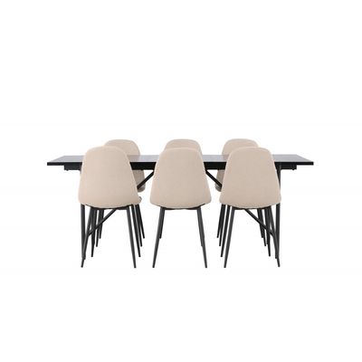 Spisebordssæt Astrid med Spisebordsstole Polar - Beige og Sort