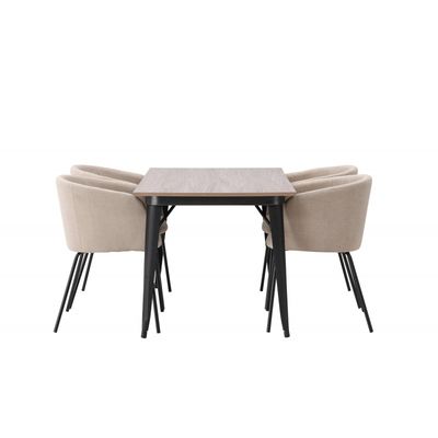 Tempe Spisebordssæt - Beige og Valnød