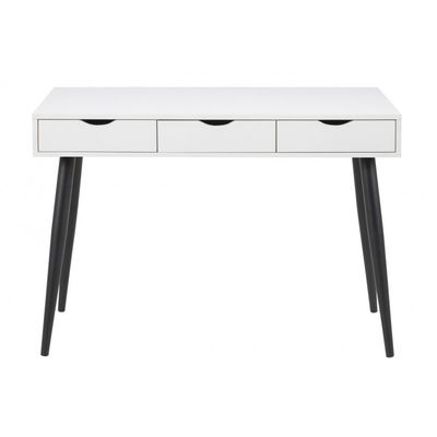 Neptun skrivebord m. 3 skuffer - Hvid/Sort