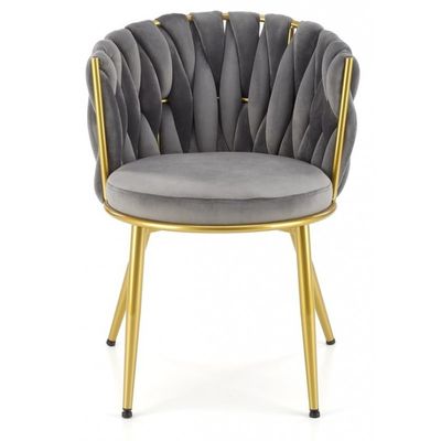 K517 Spisebordsstol - Grå Velour