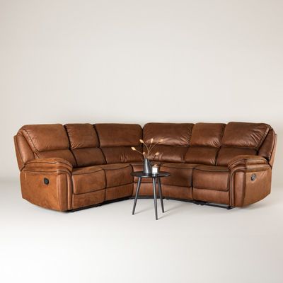 Christopher Recliner hjørnesofa - Brun Ruskindsblød mikrofiber