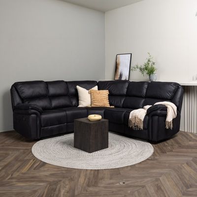 Christopher Recliner Sofa - Sort Ruskindsblød mikrofiber