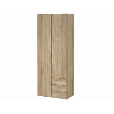 Bolmen garderobeskab 77 cm 2 låger + 3 skuffer (200) - Eg