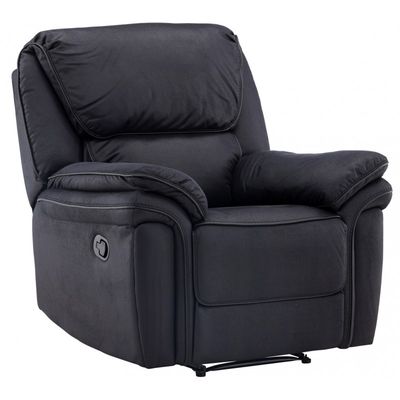 Christopher Recliner Lænestol - Sort Ruskindsblød mikrofiber