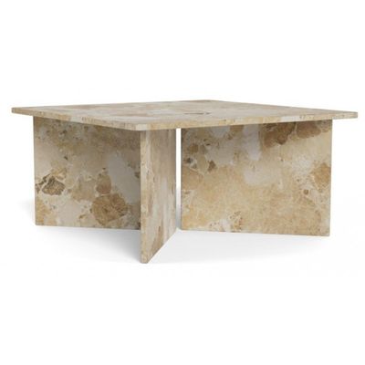 VegaStone Marmor sofabord - Latte lakeret marmor - 90x90 cm