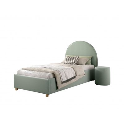 Seng med opbevaring 90 x 200 – Moon, grøn bouclé