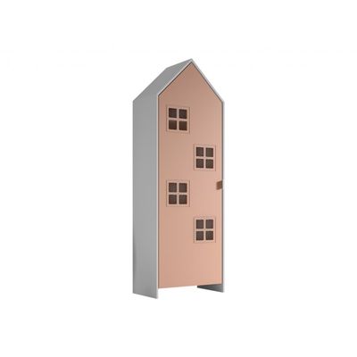 Garderobeskab til børn Casami – lyserød strandhus-design